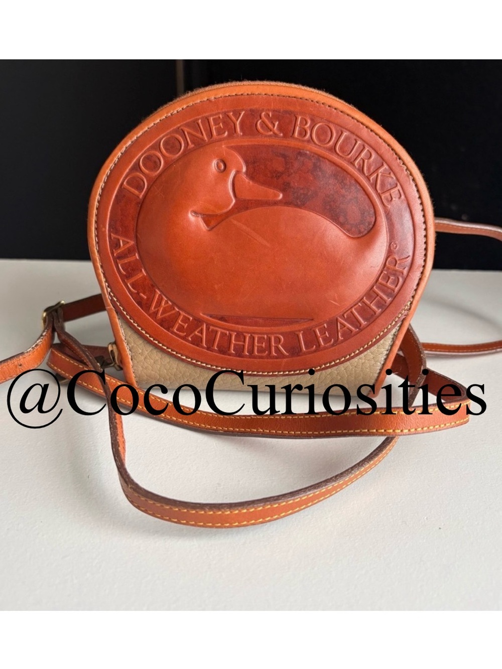 Dooney and Bourke awl Taupe Leather Duck On Strap Wallet Crossbody